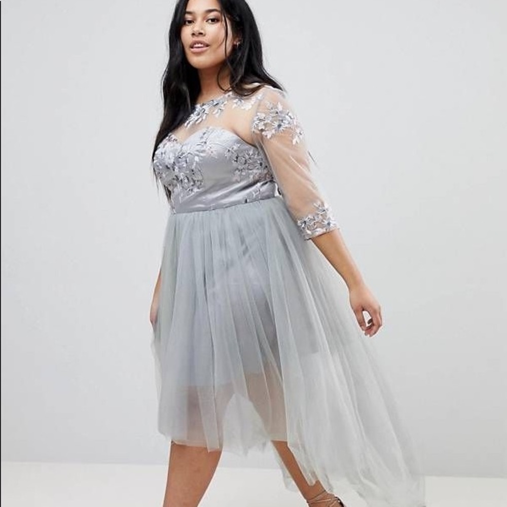 Silver and pink dress